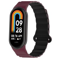 Ремінець Dual-color Magnetic для Xiaomi Mi Band 9/8/10 Plum / Black