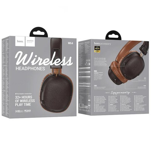Накладні бездротові навушники Hoco W64 Earl II Brown