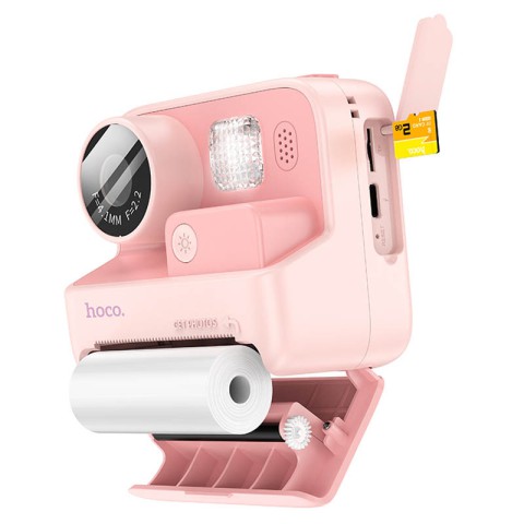 Дитяча фотокамера з моментальним друком Hoco DV200 Dual lens Pink