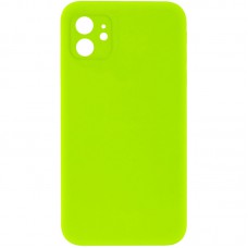 Чохол Silicone Case Square Full Camera Protective (AA) NOLOGO для Apple iPhone 11 (6.1") Салатовий / Neon green