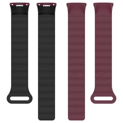 Ремінець Dual-color Magnetic для Xiaomi Mi Band 9/8/10 Plum / Black