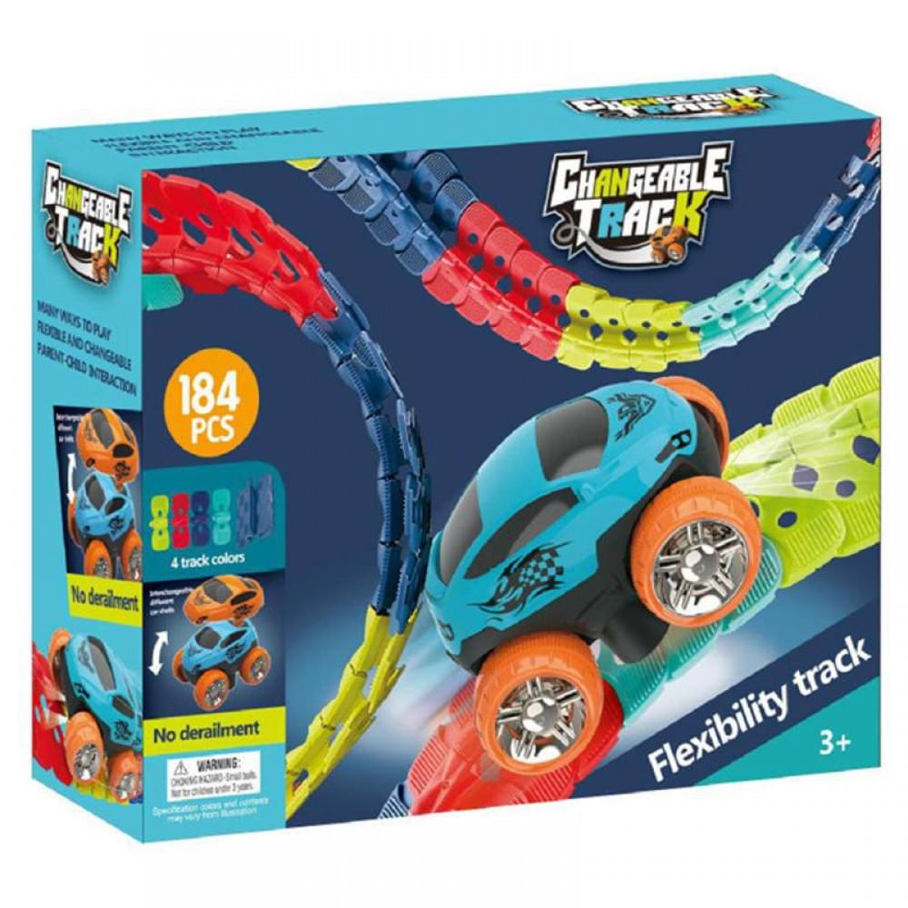 Інтерактивний трек з інерційною машинкою SHT 388 Changeable Trak (184pcs/1CAR) Colorful