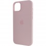 Чохол Silicone case (AAA) full with Magsafe для Apple iPhone 14 Pro Max (6.7") Рожевий / Chalk Pink