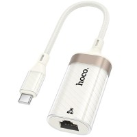 Перехідник Hoco UA41 Crystal Type-C to RJ45 100 Mbs (0.15m) Apricot