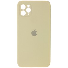 Чохол Silicone Case Square Full Camera Protective (AA) для Apple iPhone 11 Pro Max (6.5") Жовтий / Mellow Yellow