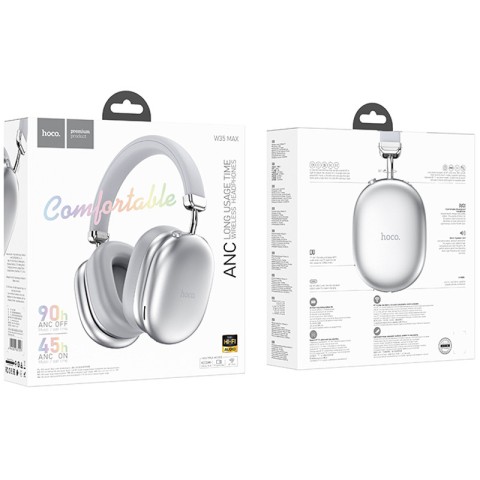 Накладні бездротові навушники Hoco W35 Max Auspicious ANC Silver