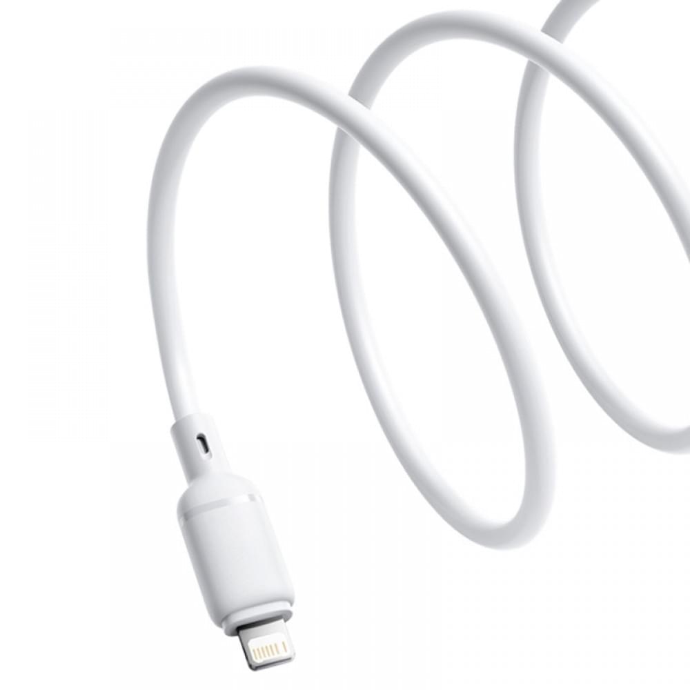 Дата кабель Baseus Silky Series OS Fast Charging USB to Lightning 2.4A (1m) (P1037770) Moon White