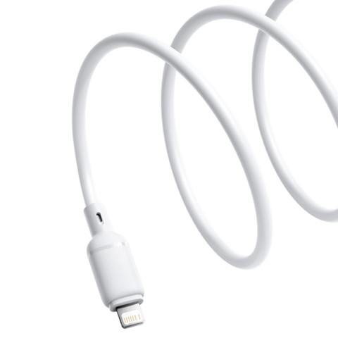 Дата кабель Baseus Silky Series OS Fast Charging USB to Lightning 2.4A (1m) (P1037770) Moon White