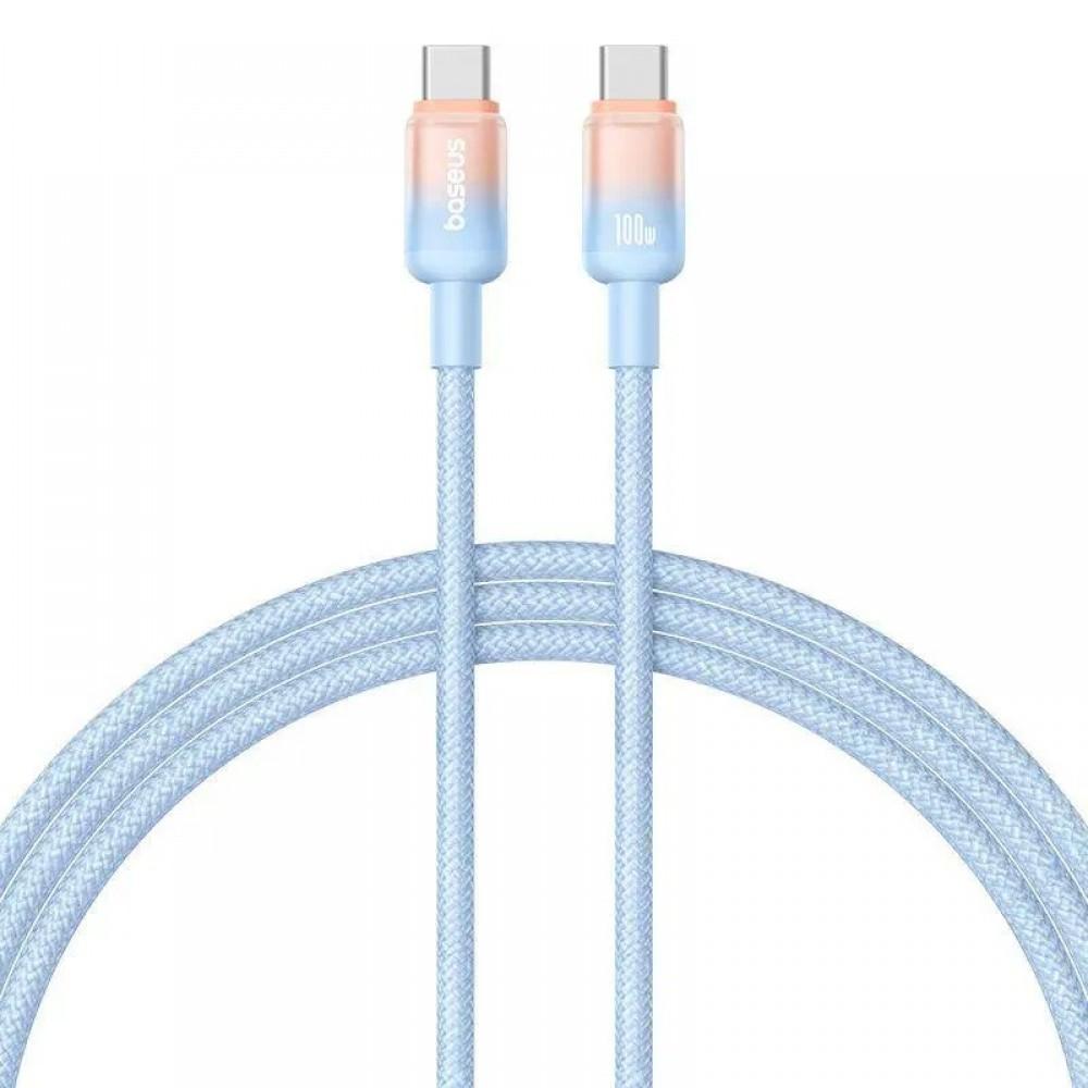 Дата кабель Baseus Discolor Series Fast Charging Type-C to Type-C 100W (1m) (P10374902) Galaxy Blue