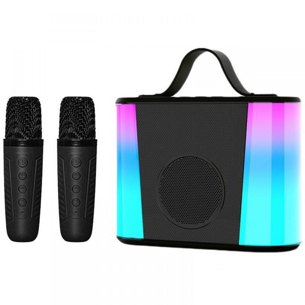 Караоке Мікрофон-колонка V6 + два мікрофона Black