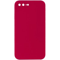 Чохол Silicone Case Square Full Camera Protective (AA) NOLOGO для Apple iPhone 7 plus/8 plus (5.5") Червоний / Rose Red