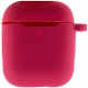 Силіконовий футляр New з карабіном для навушників Airpods 1/2 Червоний / Rose Red
