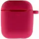 Силіконовий футляр New з карабіном для навушників Airpods 1/2 Червоний / Rose Red