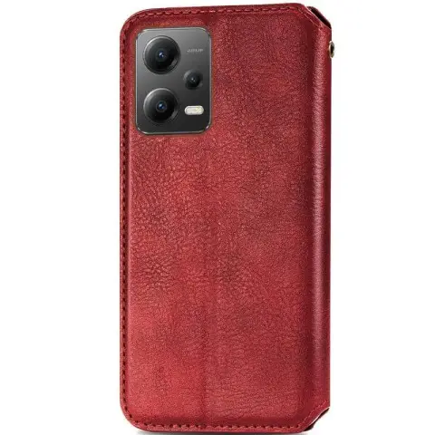 Шкіряний чохол-книжка GETMAN Cubic (PU) для Xiaomi Poco X5 5G / Redmi Note 12 5G Червоний