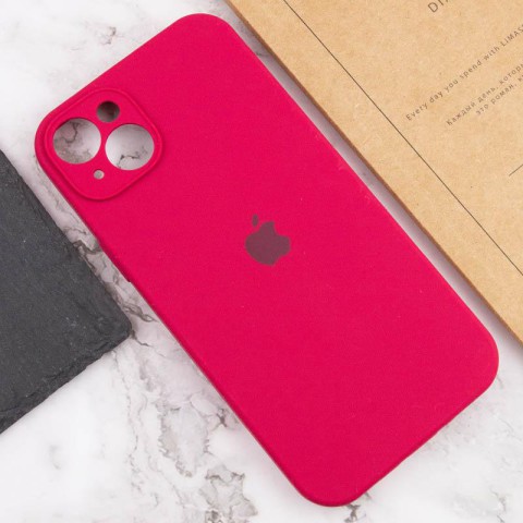 Чохол Silicone Case Full Camera Protective (AA) для Apple iPhone 15 (6.1") Червоний / Rose Red