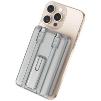 Портативний ЗП Power Bank WIWU Wi-P056 22.5W+PD20W з БЗП+iWatch with cable 10000 mAh Silver