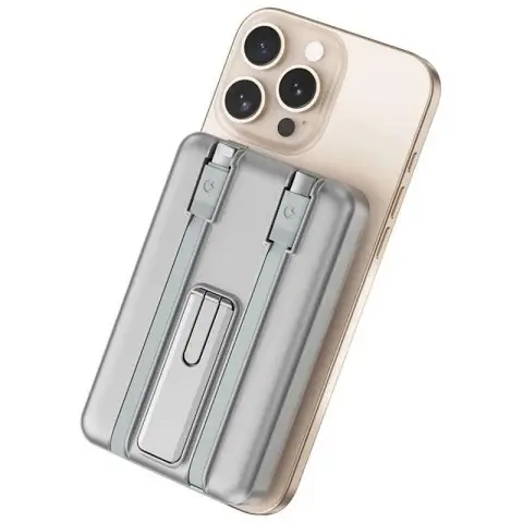 Портативний ЗП Power Bank WIWU Wi-P056 22.5W+PD20W з БЗП+iWatch with cable 10000 mAh Silver