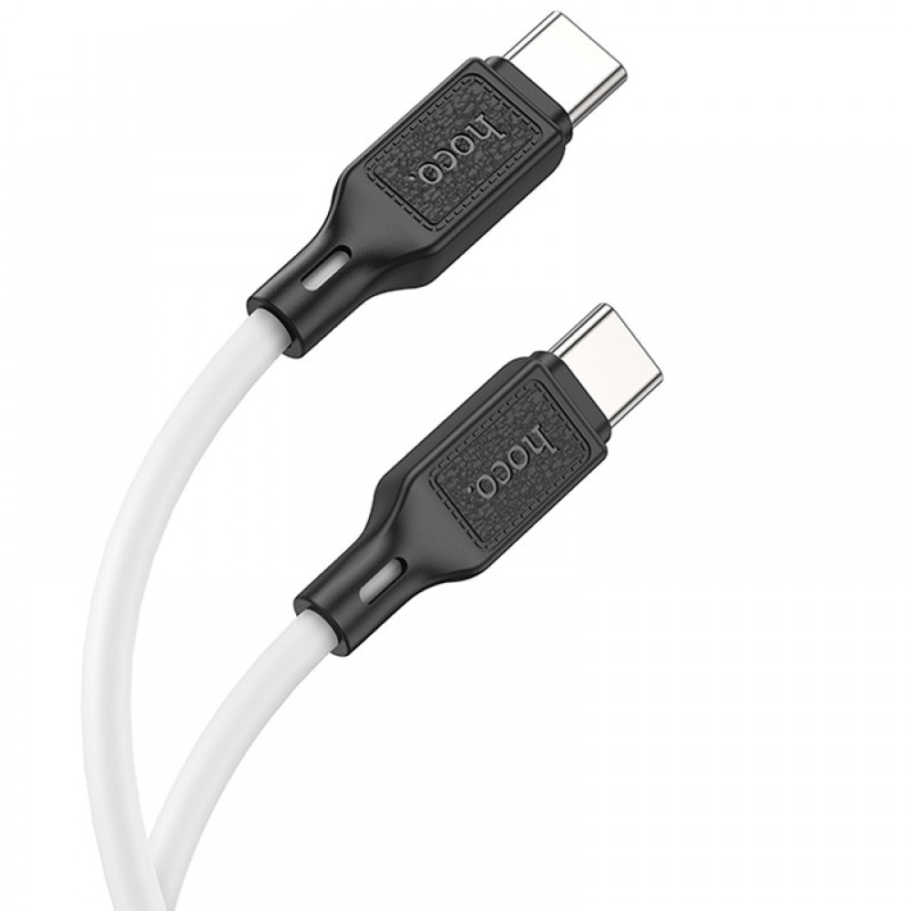 Дата кабель Hoco X90 Cool silicone Type-C to Type-C 60W (1m) White