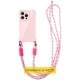 Чохол TPU CrossBody with straps для Apple iPhone 16e (6.1") Pink