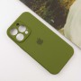 Чохол Silicone Case Full Camera Protective (AA) для Apple iPhone 12 Pro Max (6.7") Зелений / Dark Olive / PVH