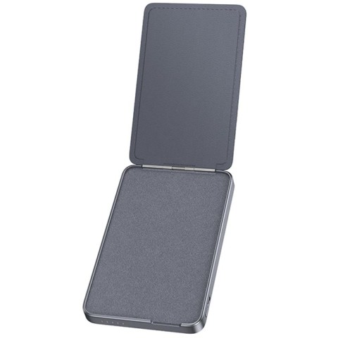 Портативний ЗП Power Bank Hoco Q46 Title PD20W з БЗП+card holder 5000 mAh Silver gray