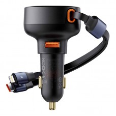 АЗП Baseus Enjoyment Pro Car Charger C + Retractable Type-C and Lightning 60W (C00057802111-0) Cluster Black