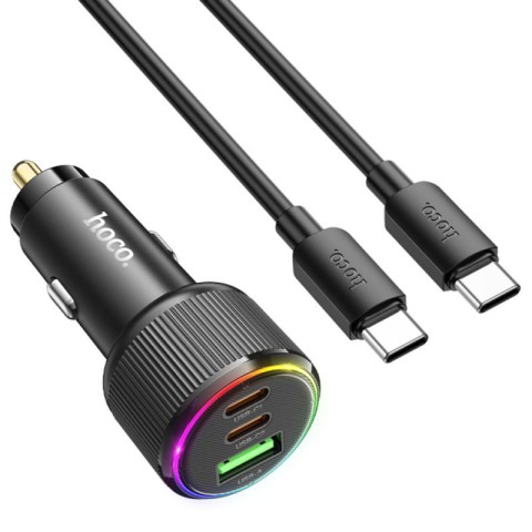 АЗП Hoco NZ17 High Power 45W (1USB-A/2C) + кабель Type-C to Type-C Black