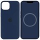 Чохол Silicone case (AAA) with Magsafe and Animation для Apple iPhone 13 (6.1") Синій / Abyss Blue