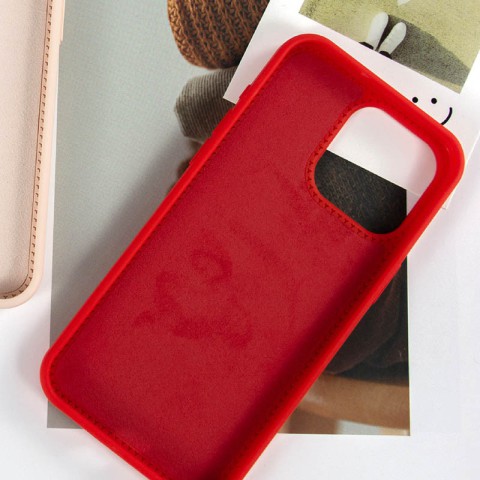 Чохол Silicone Case Full Protective NO LOGO with Ring для Apple iPhone 15 Pro Max (6.7") Red