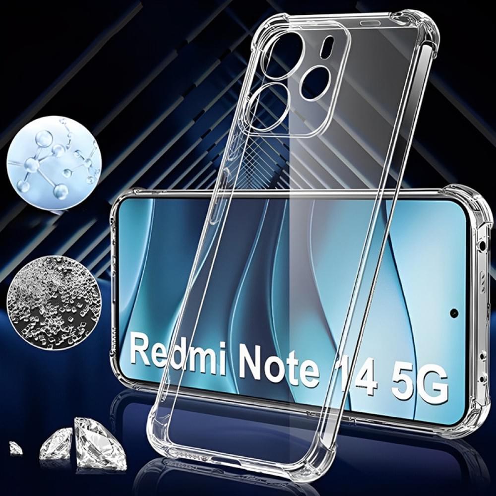 TPU чохол GETMAN Ease logo посилені кути Full Camera для Xiaomi Redmi Note 14 4G (Europe version) Безбарвний (прозорий)