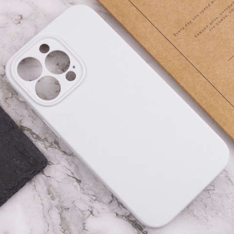 Чохол Silicone Case Full Camera Protective (AA) NO LOGO для Apple iPhone 15 Pro (6.1") Білий / White