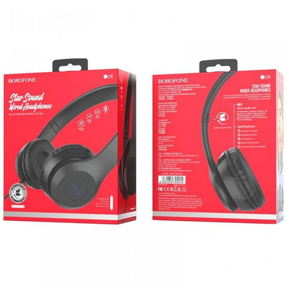 Накладні навушники Borofone BO5 (3.5mm/1.2m) Чорний