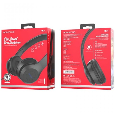 Накладні навушники Borofone BO5 (3.5mm/1.2m) Чорний