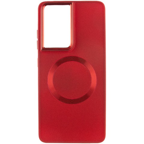 TPU чохол Bonbon Metal Style with MagSafe для Samsung Galaxy S22 Ultra Червоний / Red