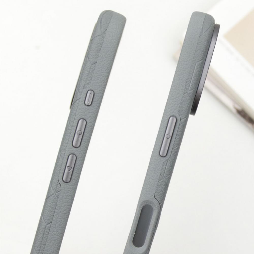 Шкіряний чохол Carved with MagSafe для Apple iPhone 16 (6.1") Grey