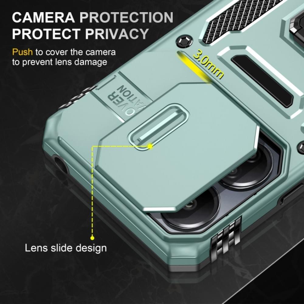 Ударостійкий чохол Camshield Army Ring для Xiaomi Redmi 13C / Poco C65 Зелений / Light Green