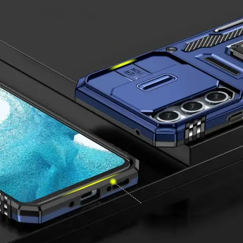 Ударостійкий чохол Camshield Army Ring для Samsung Galaxy S25 FE Синій / Navy