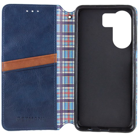 Шкіряний чохол-книжка GETMAN Cubic (PU) для Xiaomi Redmi 13C / Poco C65 Синій
