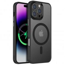 TPU+PC чохол Metal Buttons with MagSafe Colorful для Apple iPhone 16 Pro (6.3") Чорний