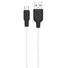 Дата кабель Hoco X21 Plus Silicone MicroUSB Cable (2m) Чорний / Білий