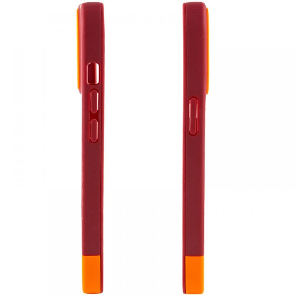Чохол TPU+PC Bichromatic для Apple iPhone 13 (6.1") Brown burgundy / Orange