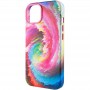 Шкіряний чохол Colour Splash with MagSafe для Apple iPhone 14 Plus (6.7") Pink / Blue