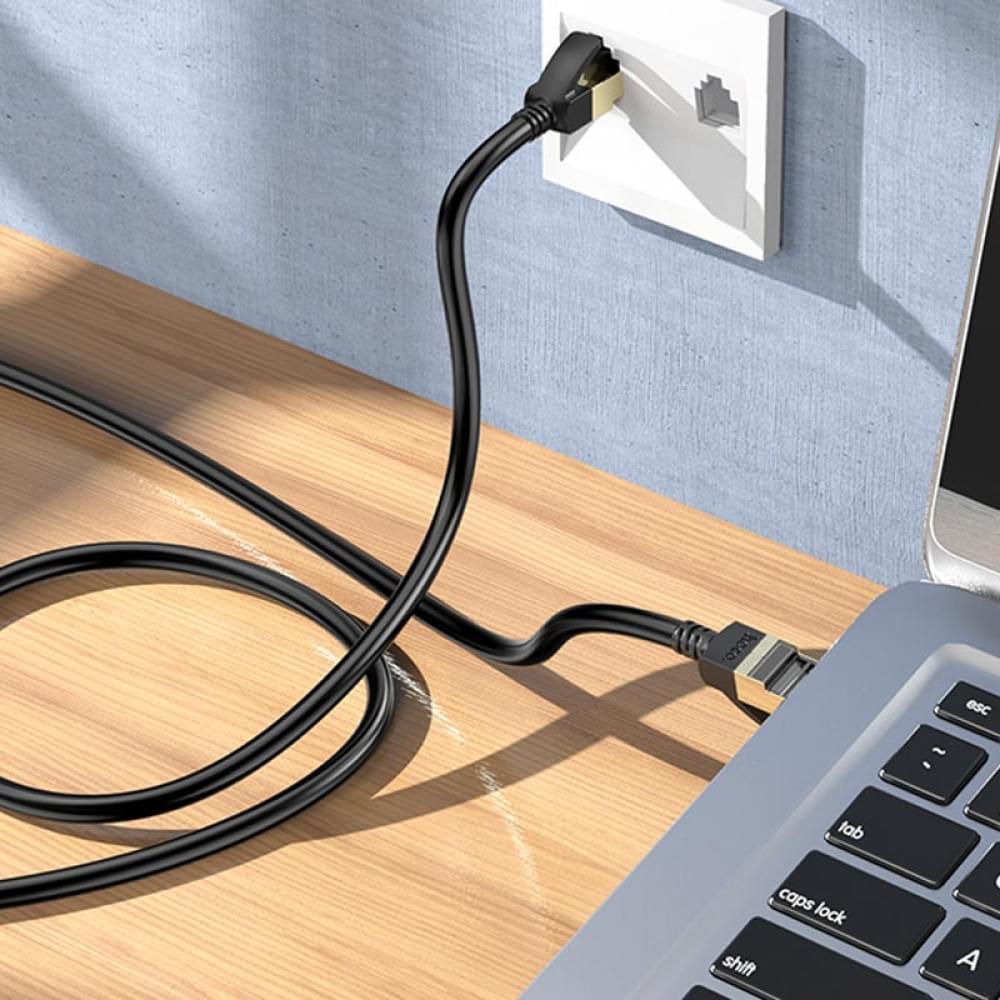 Дата кабель Hoco US02 Level pure copper gigabit ethernet (1m) Black