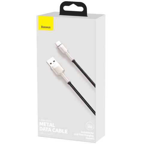 Дата кабель Baseus Cafule Metal Data USB to Type-C 66W (1m) (CAKF00010) Black