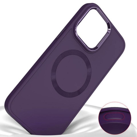 TPU чохол Bonbon Metal Style with MagSafe для Apple iPhone 14 (6.1") Фіолетовий / Dark Purple
