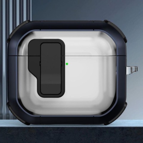Футляр протиударний Locking Button для навушників Airpods 3 Blue