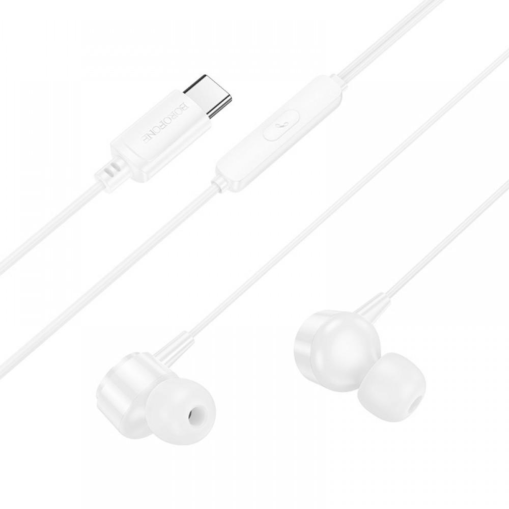 Навушники Borofone BM94 Sonar universal (Type-C/1.2m) White