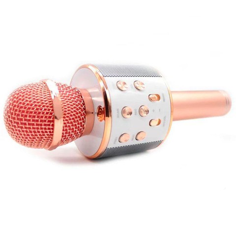 Караоке Мікрофон-колонка WS858 Rose Gold