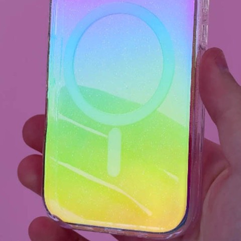 Чохол TPU Galaxy Sparkle (MagFit) для Apple iPhone 16e / 17e (6.1") Chroma+Glitter