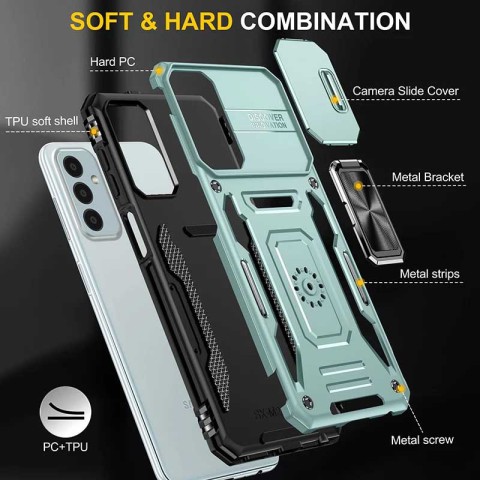 Ударостійкий чохол Camshield Army Ring для Samsung Galaxy M23 5G / M13 4G Зелений / Light Green